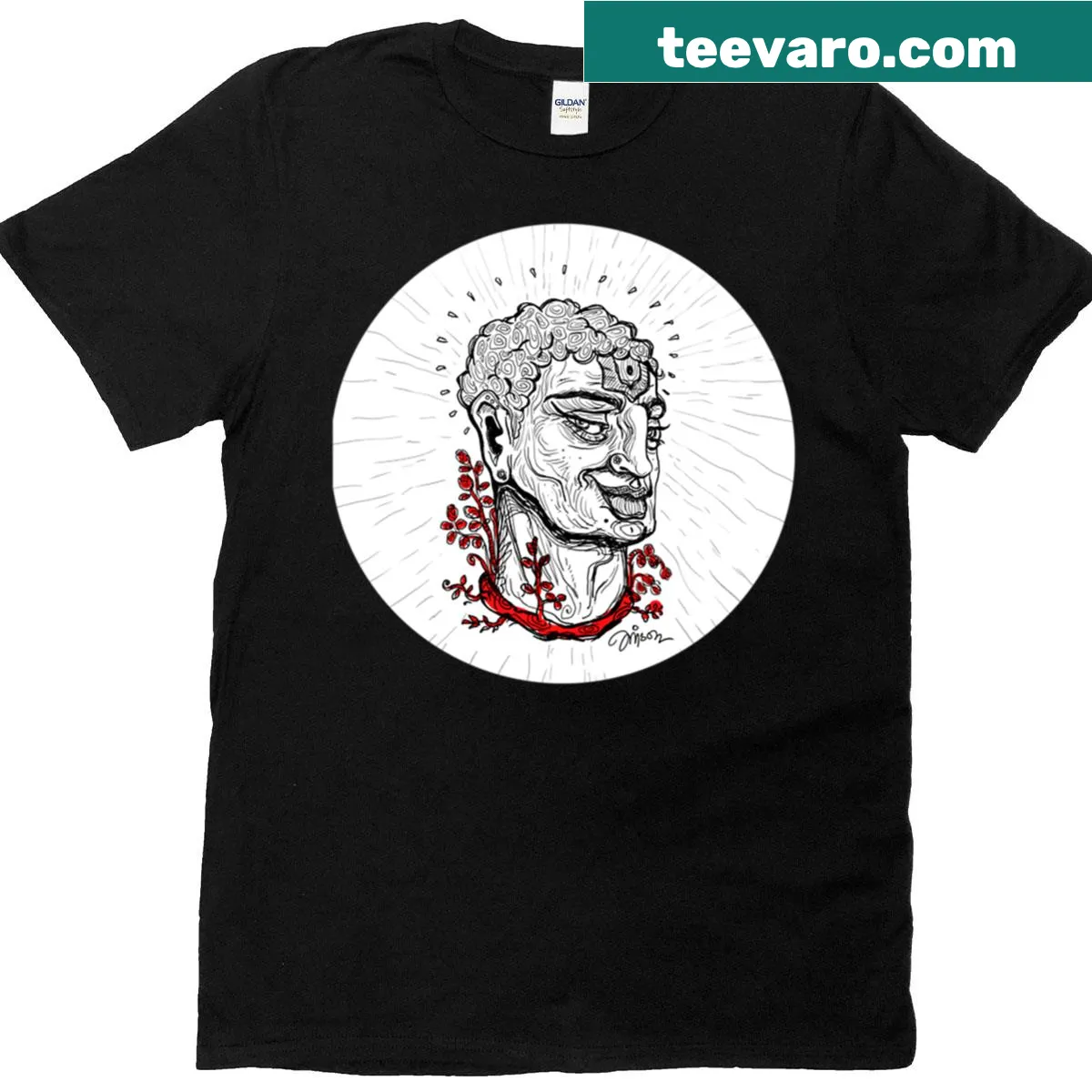 Inspirational t-shirt with typography emphasizing roots and awakening — on a men's t-shirt