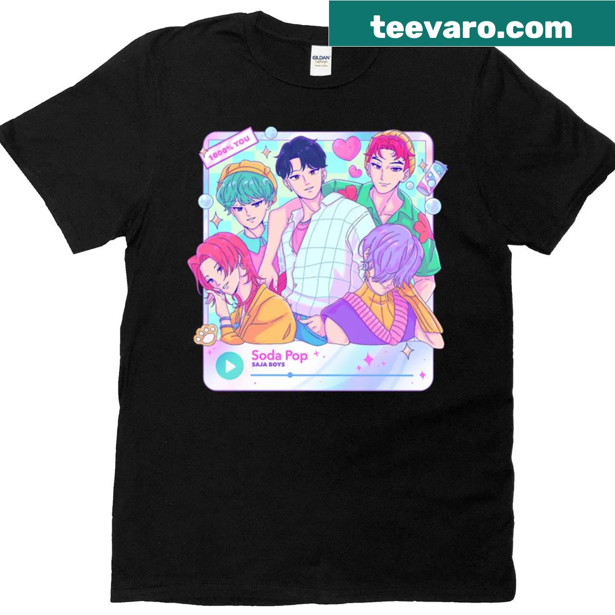 T-shirt featuring Saja Boys as Kpop demon hunters — on a men's t-shirt