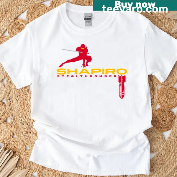 Cartoon graphic of a stealth bomber on a casual T-shirt