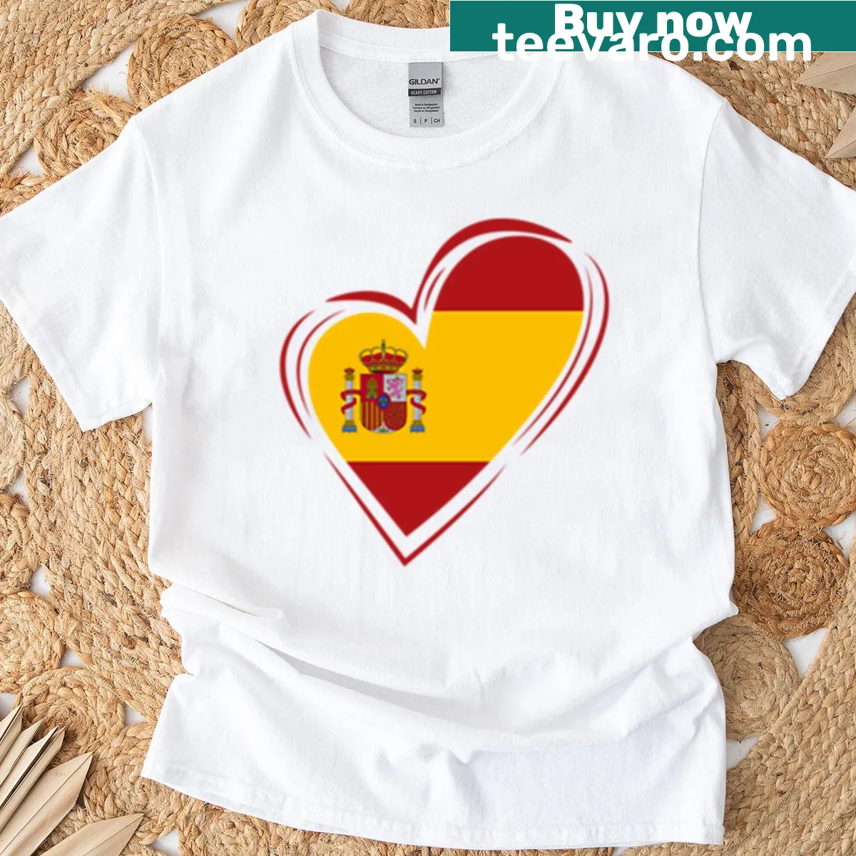 T-shirt featuring elements inspired by Spain's heritage and culture. — on a men's t-shirt