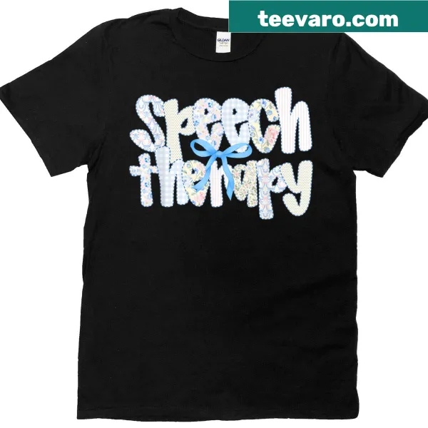 Floral T-shirt with coquette bow design for speech therapists