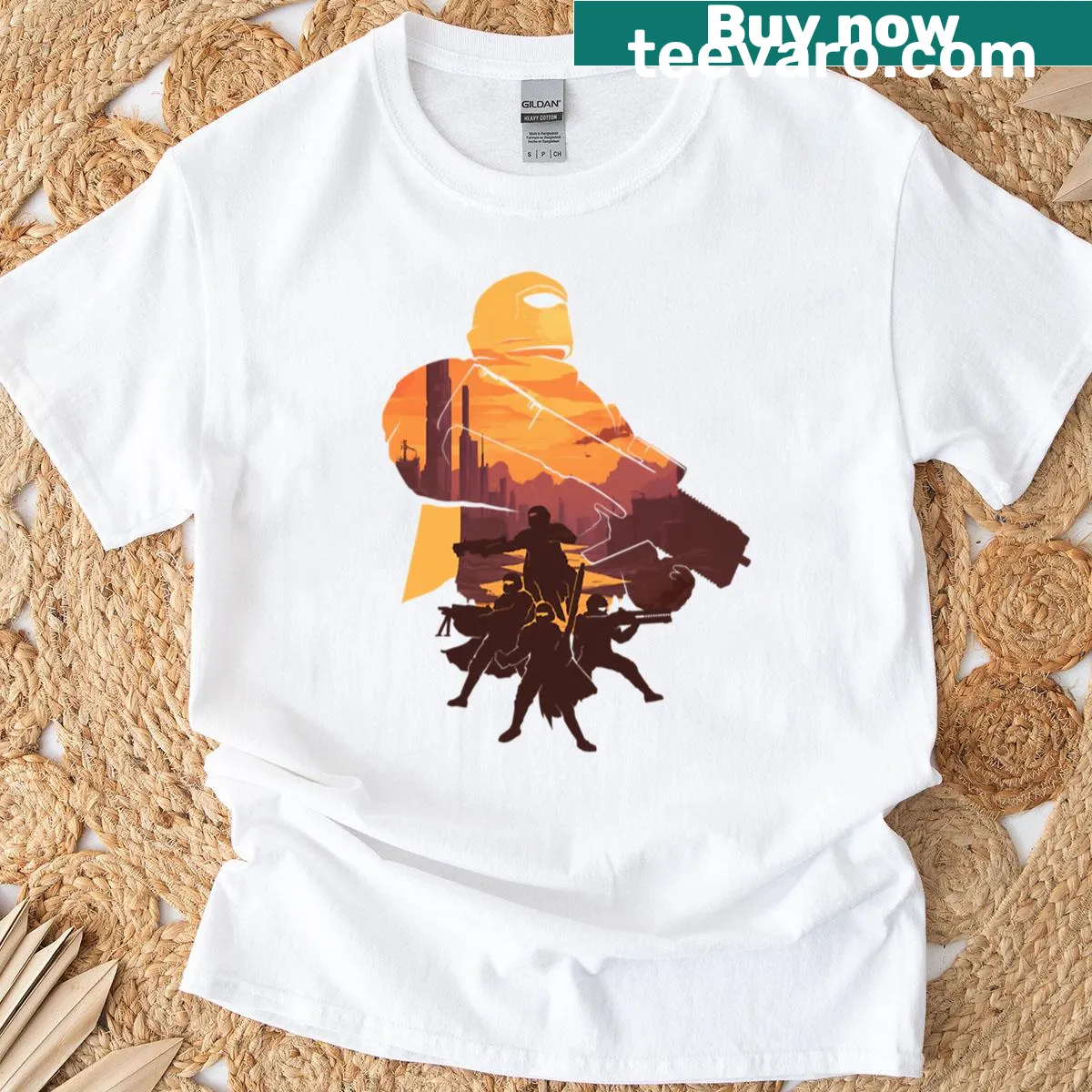 Inspiring shirt with 'Super Earth Needs You' text — on a men's t-shirt