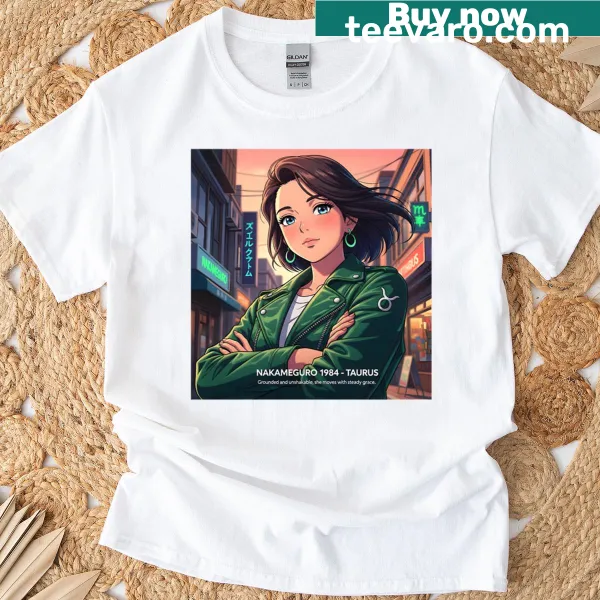 Elegant Taurus-themed t-shirt inspired by Nakameguro style