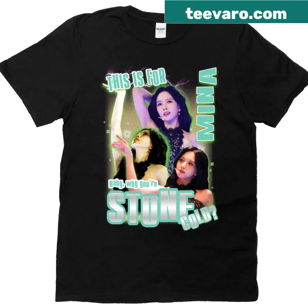 Trendy typography T-shirt featuring Mina Kpop design