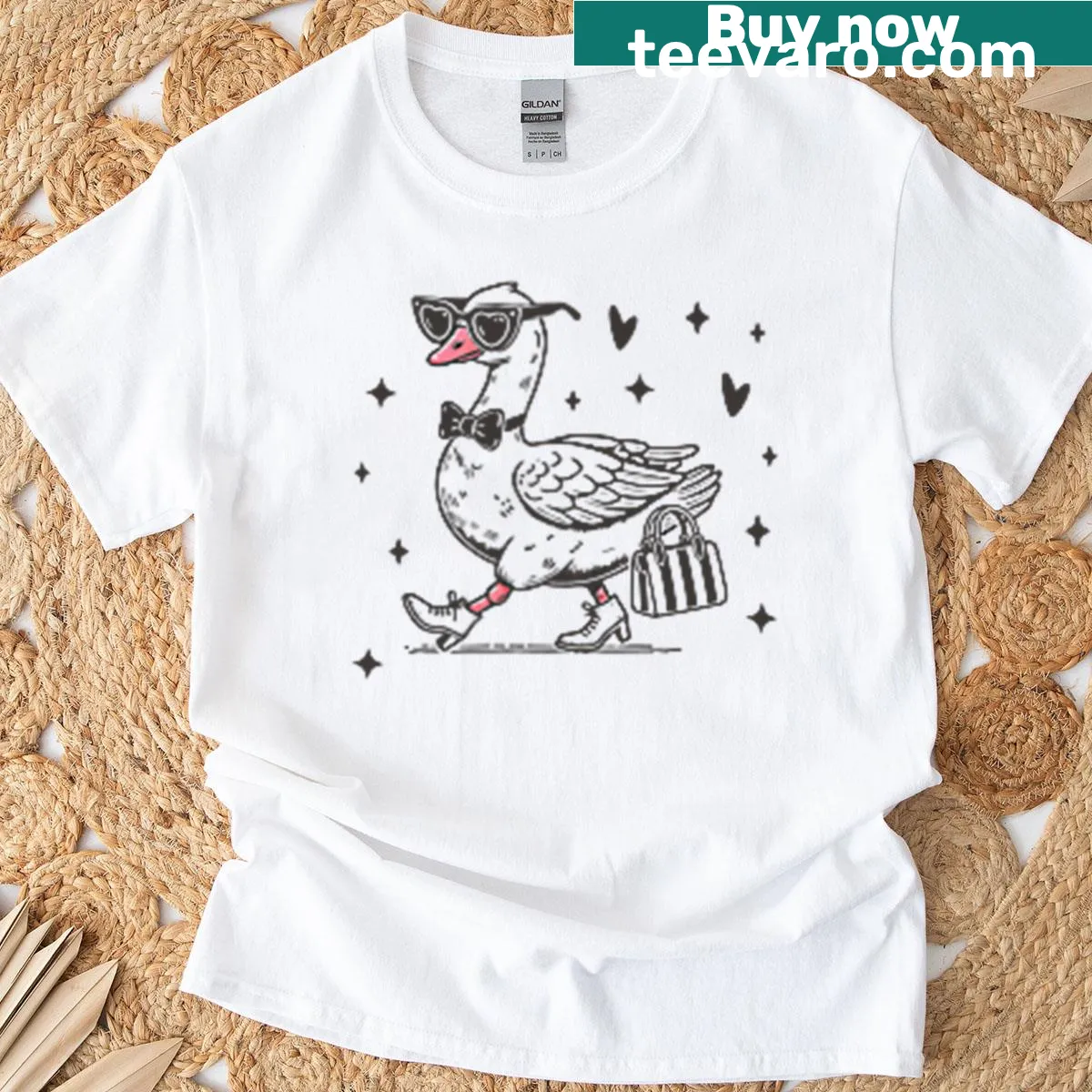 Funny T-shirt featuring a cowboy goose with the text 'Today I'm A Serious Goose' — on a men's t-shirt