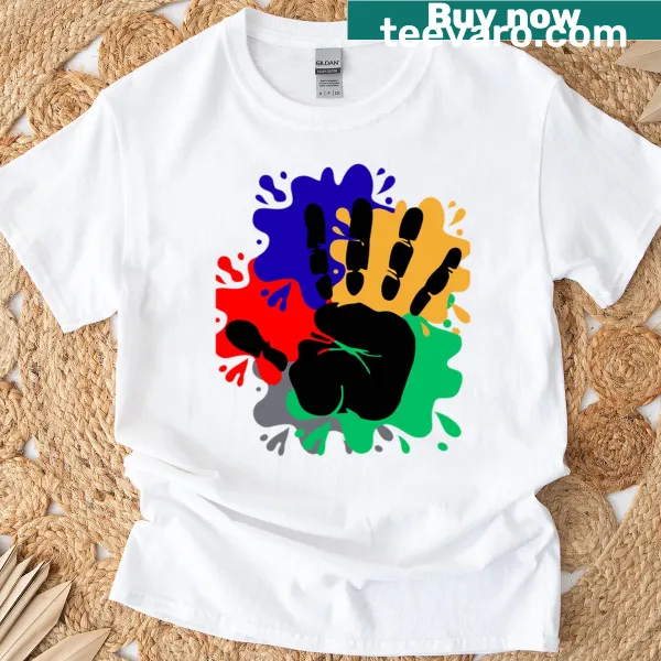Palm tree illustration on an urban-themed t-shirt