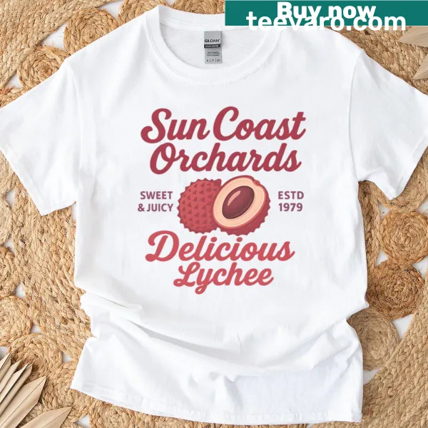 Charming illustration of lychee fruit on a T-shirt
