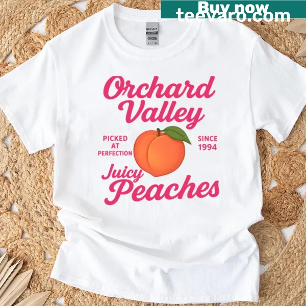 Vintage peach illustration on a distressed t-shirt