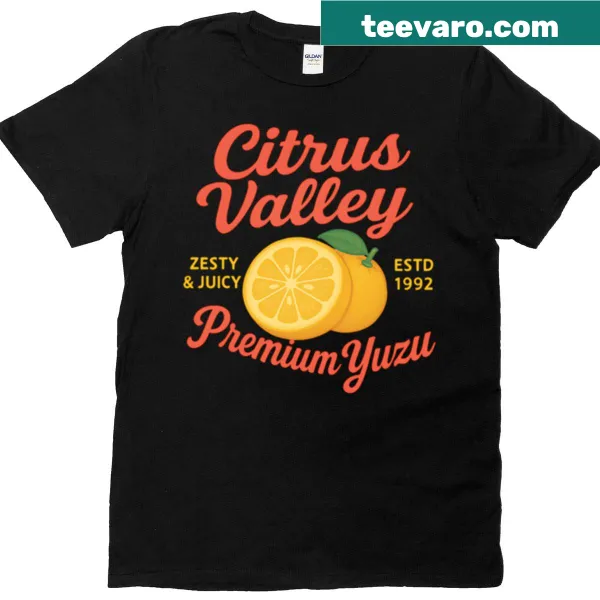 Illustrated vintage yuzu fruit on T-shirt