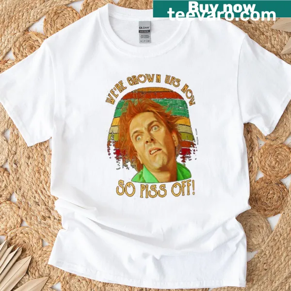 Edgy typographic T-shirt with humorous saying about adulthood