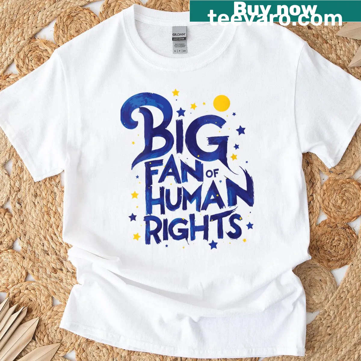 Empowering T-shirt for women featuring text about human rights activism — on a men's t-shirt