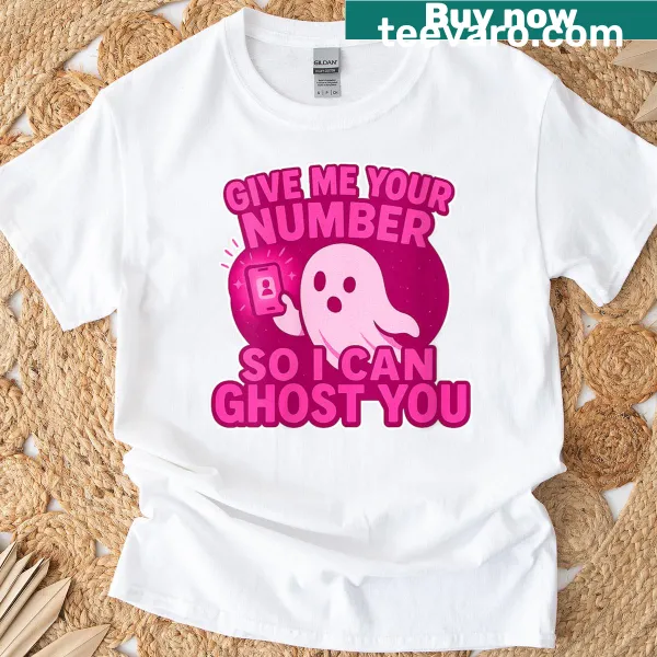 Halloween themed t-shirt with humorous ghosting quote