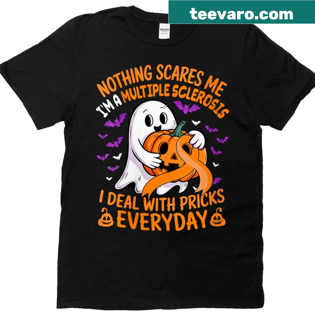 Playful t-shirt with humorous text about multiple sclerosis — on a men's t-shirt