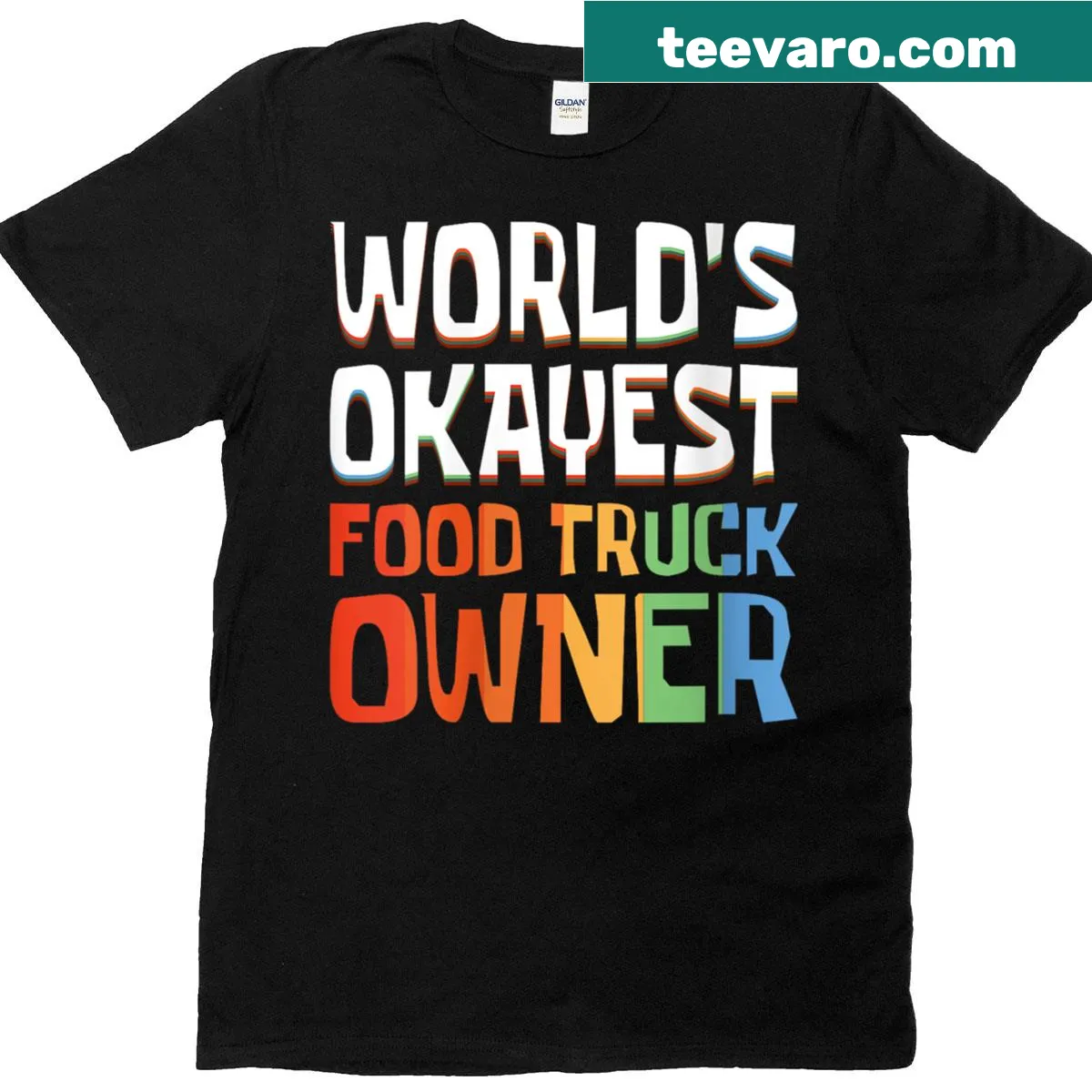Retro t-shirt for food truck owners with a humorous slogan — on a men's t-shirt