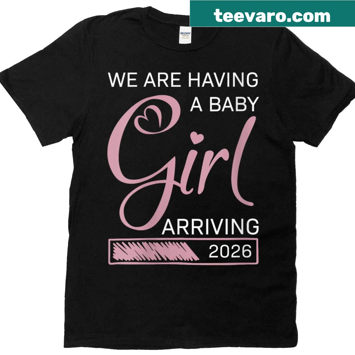 Baby pregnancy announcement shirt with text We Are Having A Baby Girl 2026 — on a men's t-shirt
