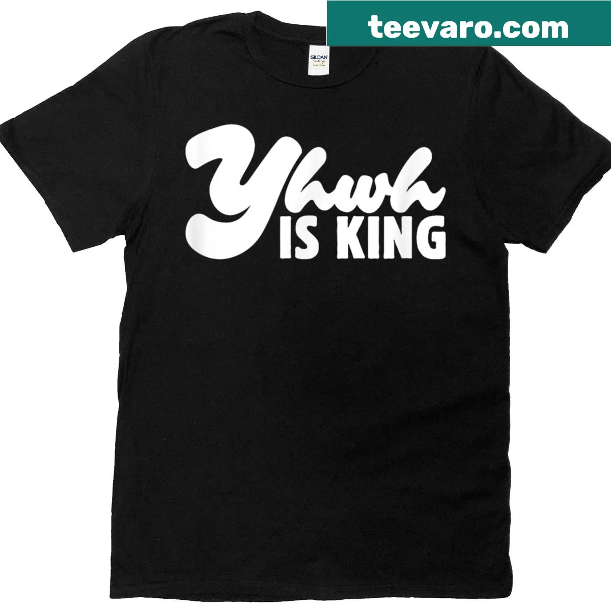 Spiritual shirt with text Yhwh Is King — on a men's t-shirt