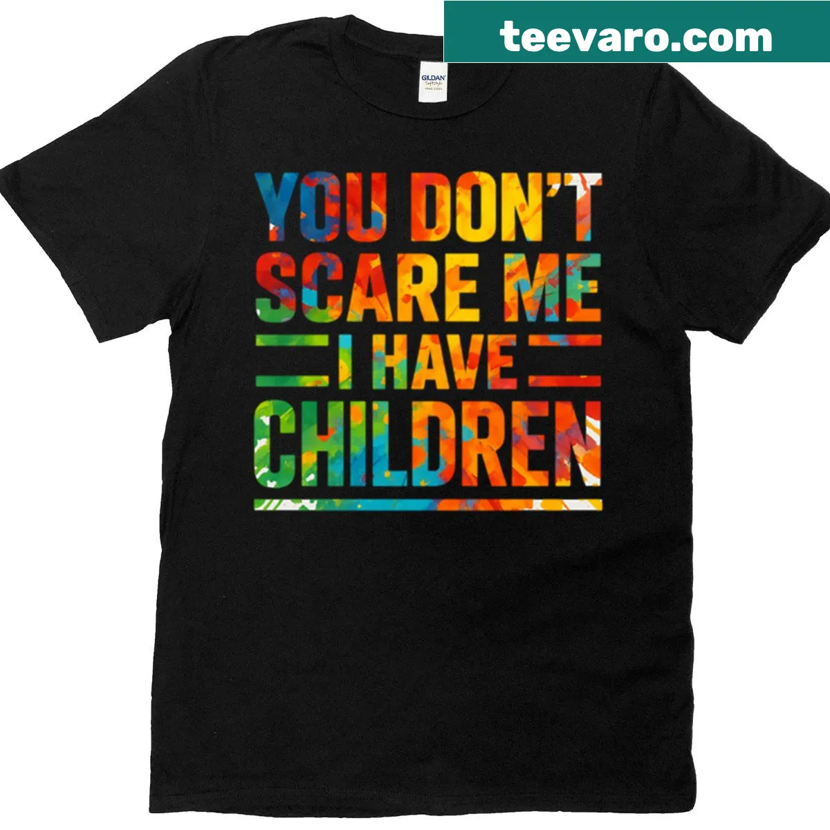 Funny dad quote tee with paint splatter design. — on a men's t-shirt