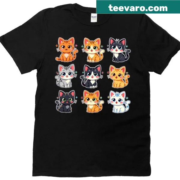 Adorable cartoon cats graphic on a cute T-shirt