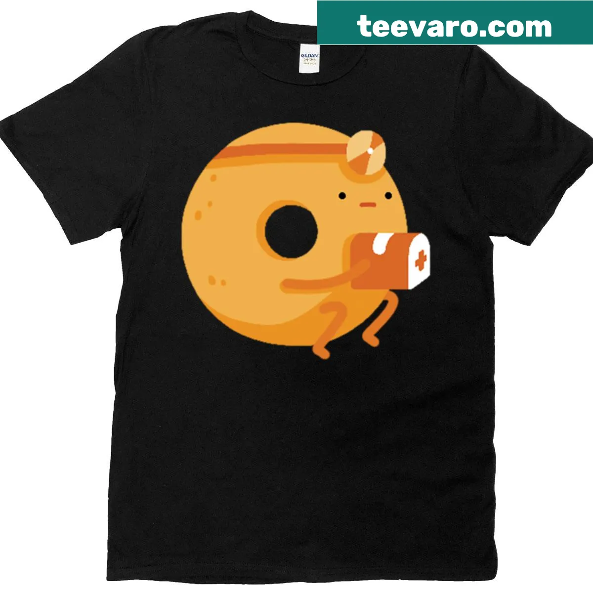Cartoon Doctor Doughnut T-shirt from Adventure Time series — on a men's t-shirt