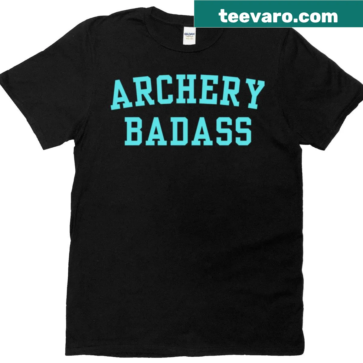 T-shirt featuring bold Archery Badass slogan — on a men's t-shirt