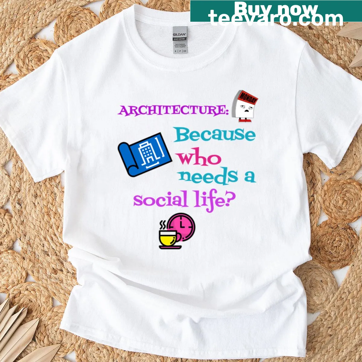 Humorous architecture quote on a T-shirt — on a men's t-shirt