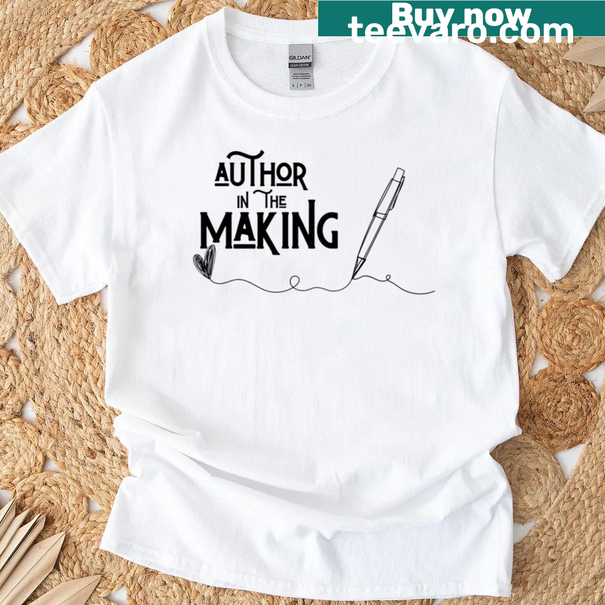 Inspirational t-shirt for aspiring authors — on a men's t-shirt
