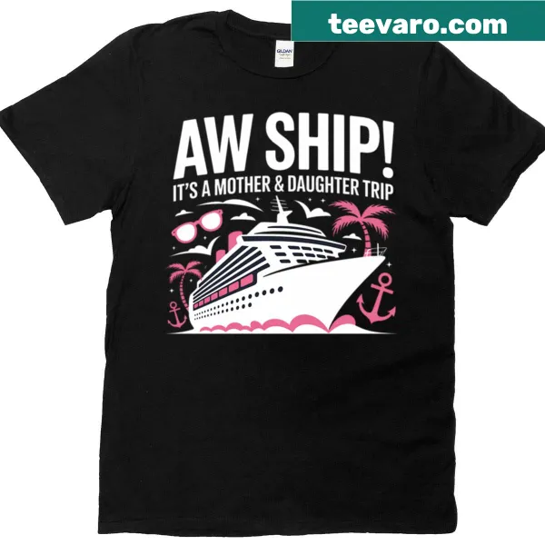 Funny mother-daughter cruise t-shirt with humorous text