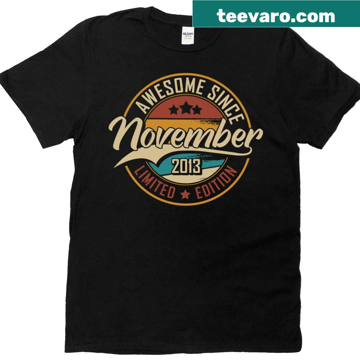 12th birthday T-shirt with the phrase Awesome Since November 2013 — on a men's t-shirt