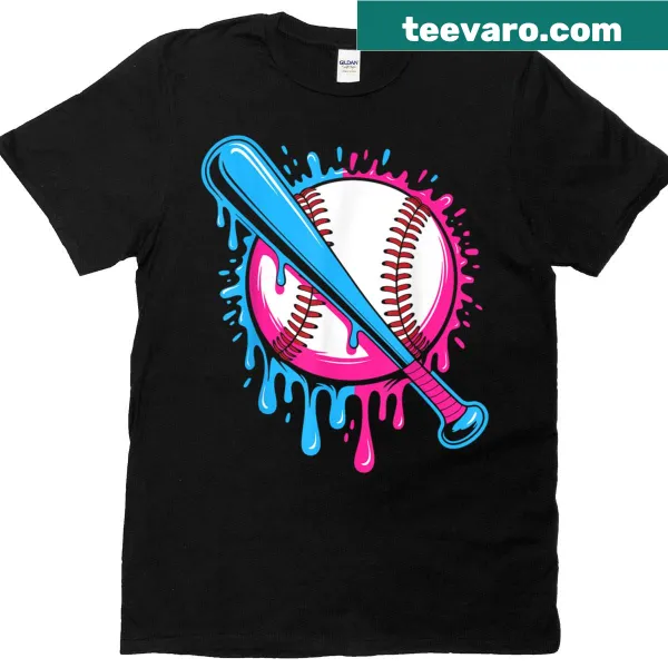 Youth baseball T-shirt with ice cream drip illustration