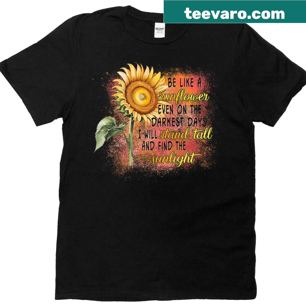 Inspirational T-shirt with sunflower and motivational quote — on a men's t-shirt
