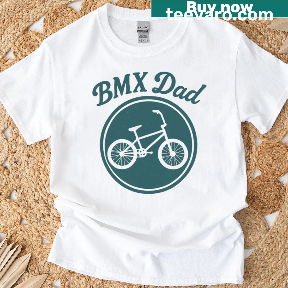 BMX Dad T-shirt with bold text — on a men's t-shirt