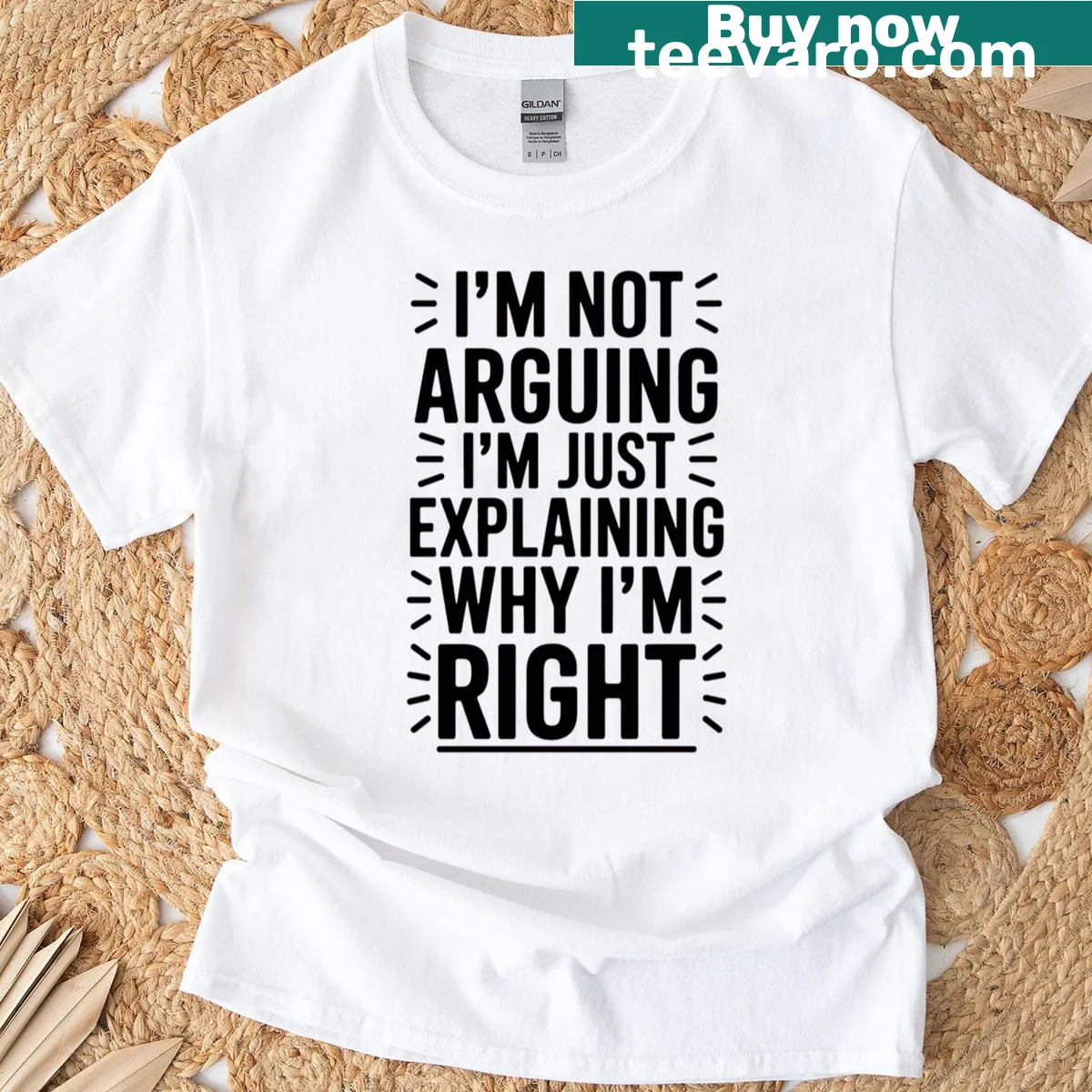 Witty quote graphic on a T-shirt about arguing — on a men's t-shirt
