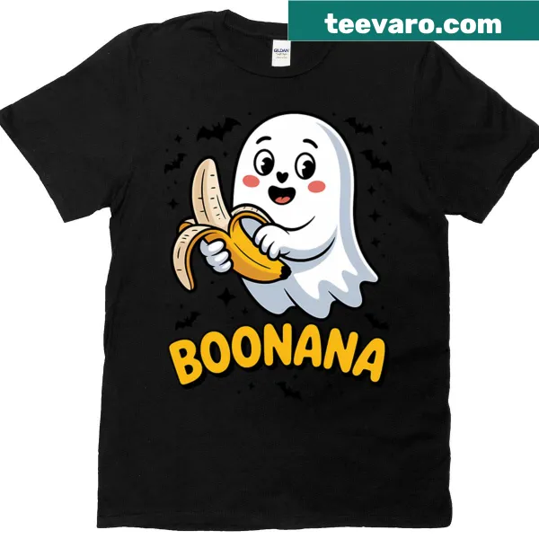 Cute Halloween t-shirt with a ghost and banana pun