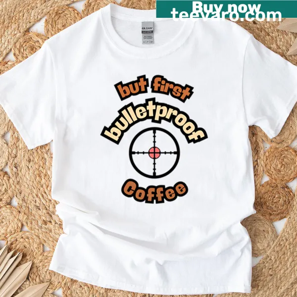 Playful Bulletproof Coffee T-shirt with morning theme