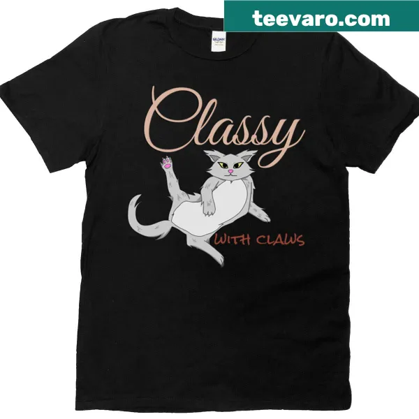 Cat graphic with claws and sassy text on premium T-shirt