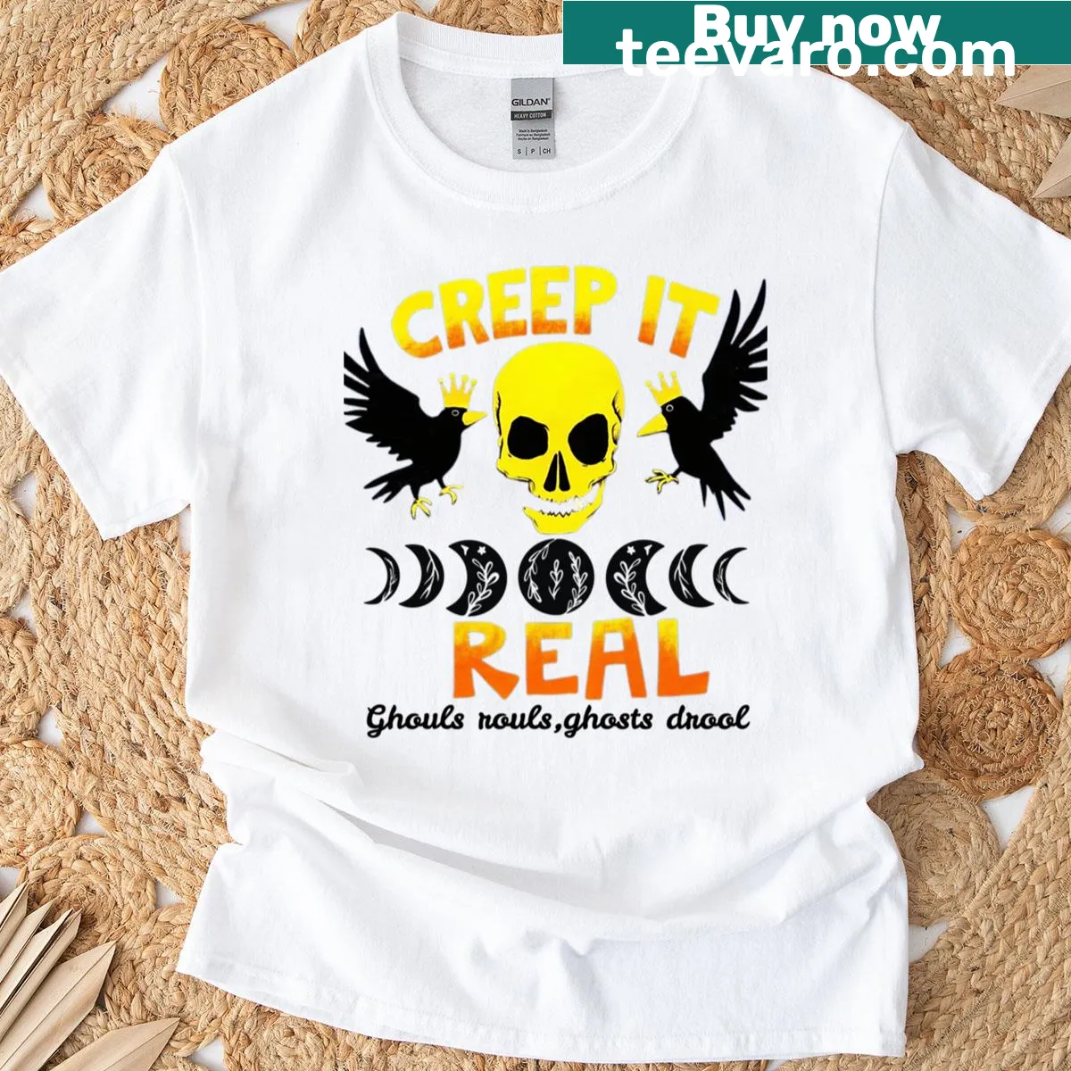 Funny Halloween quote on a t-shirt with ghost graphics — on a men's t-shirt