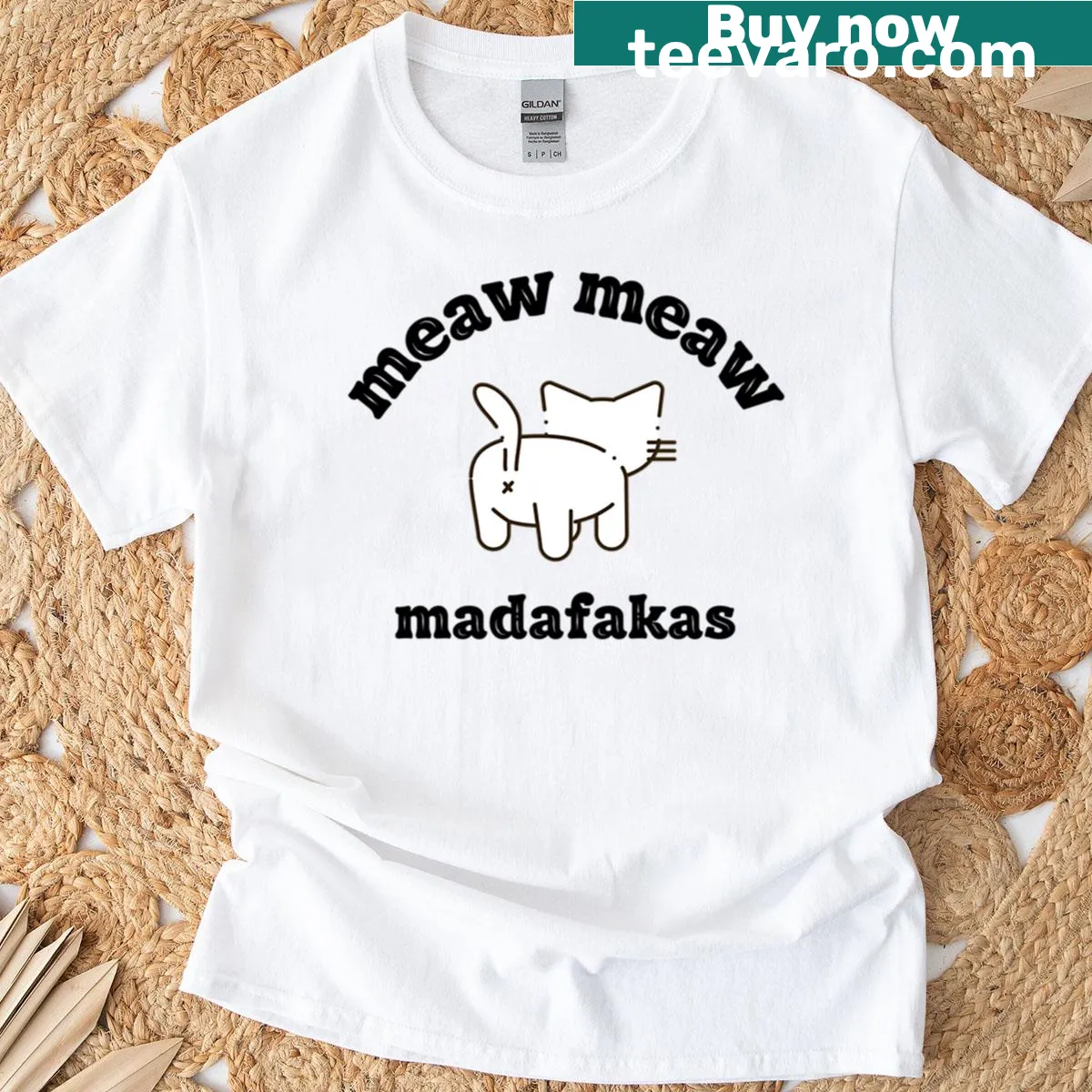 Illustrated cute cats on a t-shirt — on a men's t-shirt