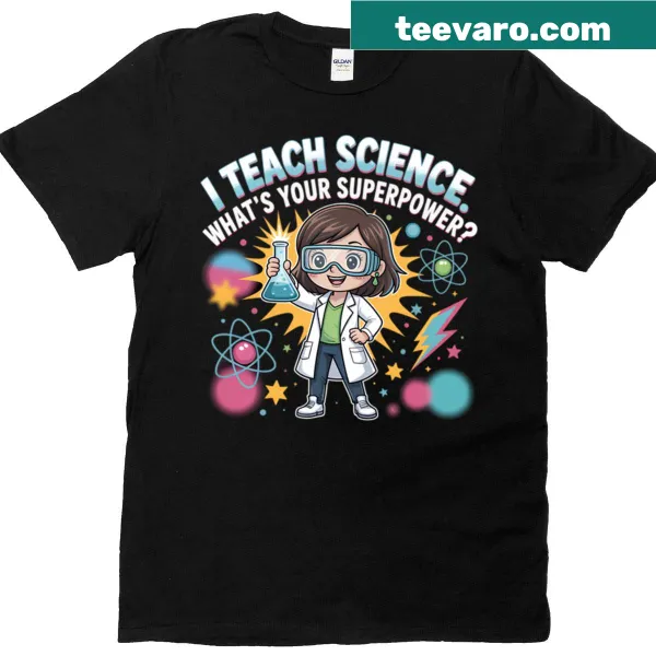 Kawaii science lab design for teachers on T-shirt