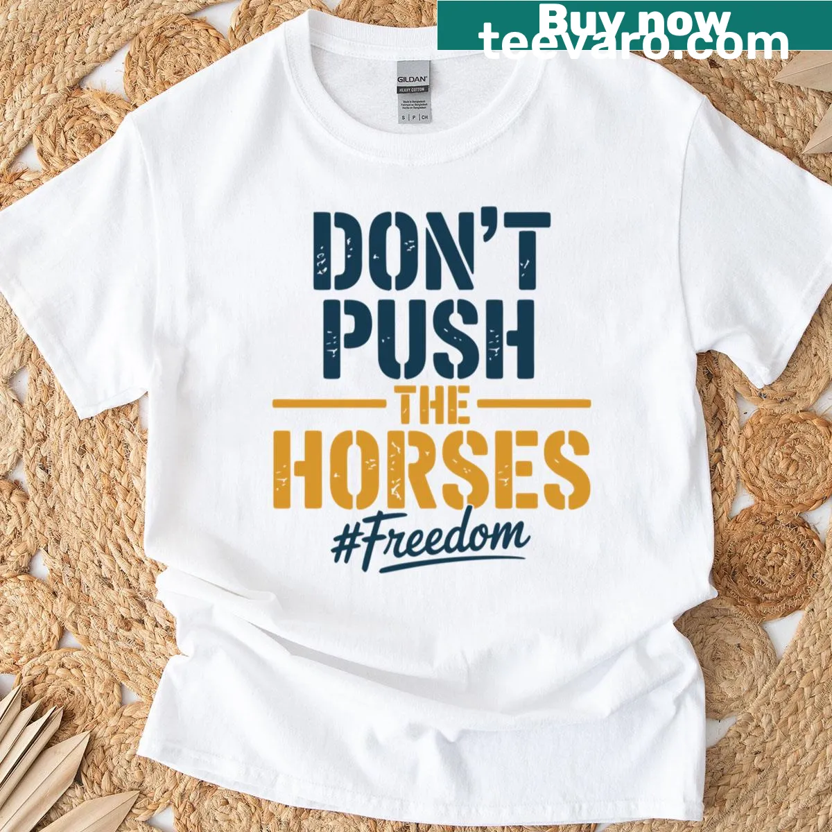 Funny horse lover t-shirt with humorous quote design — on a men's t-shirt