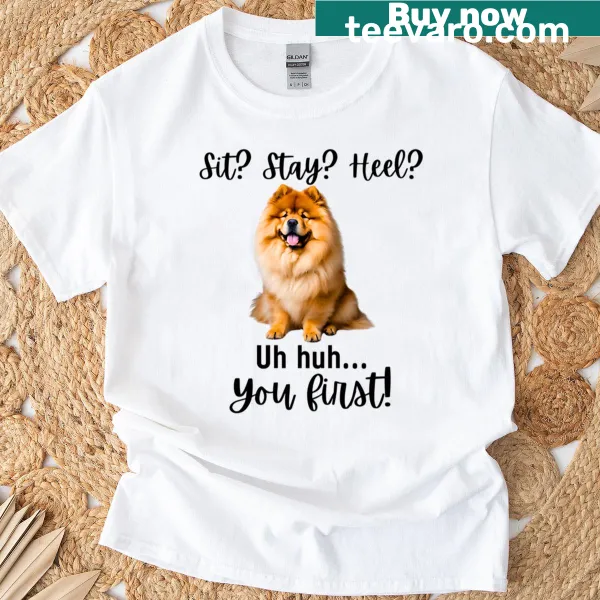 Humorous Chow Chow t-shirt featuring a stubborn training quote.
