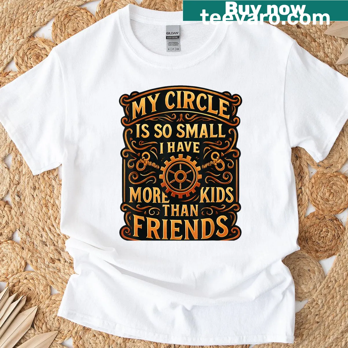 T-shirt featuring a humorous parenting quote in bold typography — on a men's t-shirt