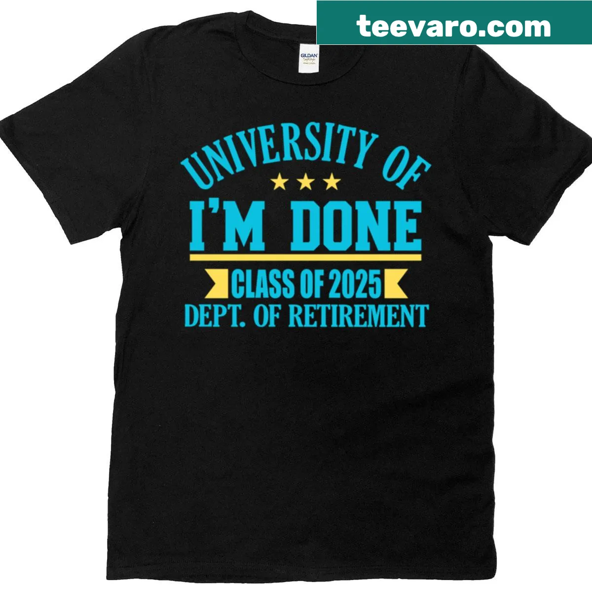 Humorous retirement theme for Class of 2025 on a graduation T-shirt — on a men's t-shirt
