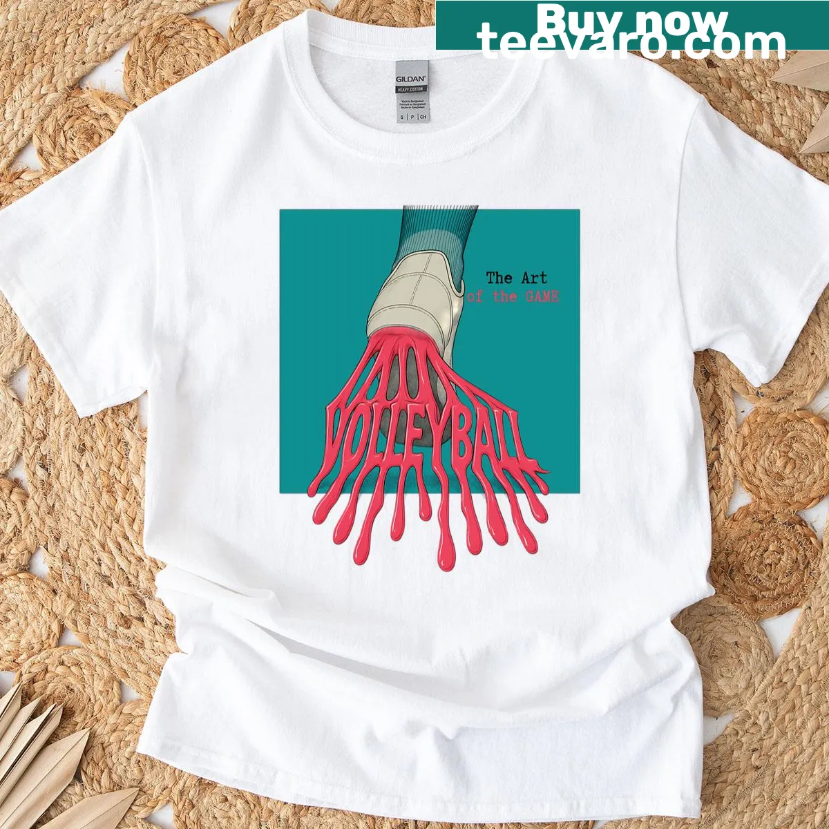 Funny volleyball graphic on a game-ready T-shirt — on a men's t-shirt