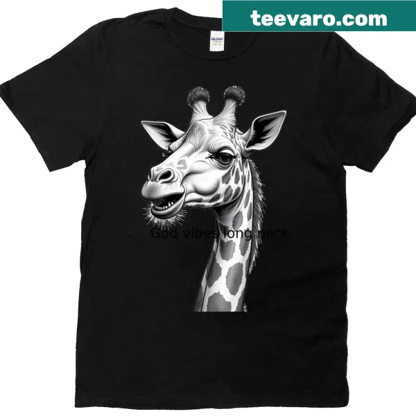 Stylish long neck T-shirt with 'God Vibes' graphic