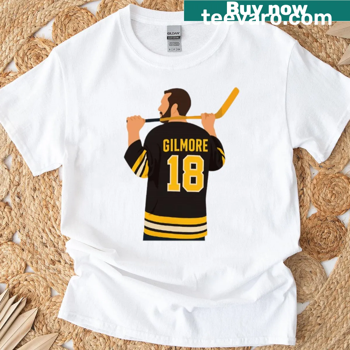 T-shirt featuring playful typography inspired by Happy Gilmore movie — on a men's t-shirt