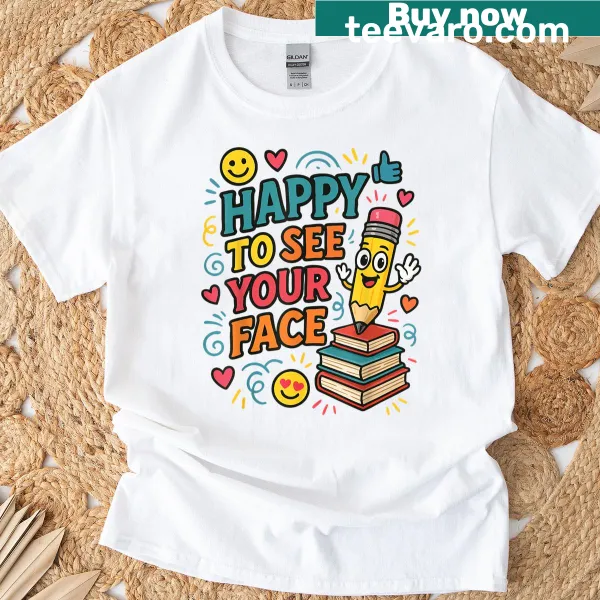 Illustrated T-shirt with a welcoming message for teachers