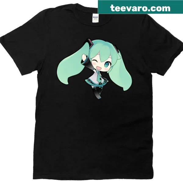 Illustrated Hatsune Miku design on a t-shirt
