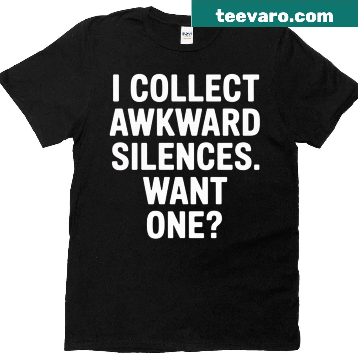 Funny introvert T-shirt with 'I Collect Awkward Silences' text — on a men's t-shirt