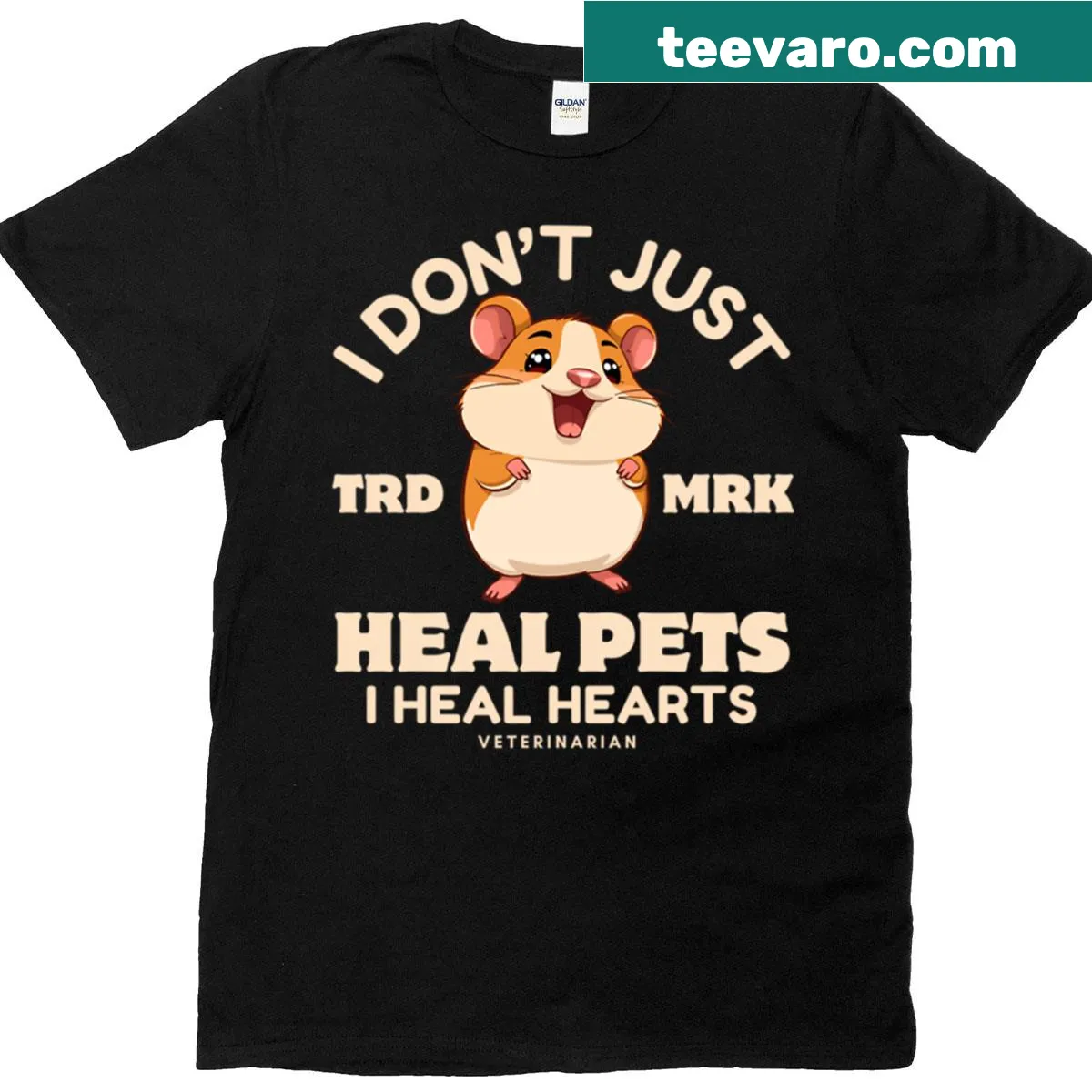Veterinary t-shirt with the phrase I Don't Just Heal Pets I Heal Hearts — on a men's t-shirt