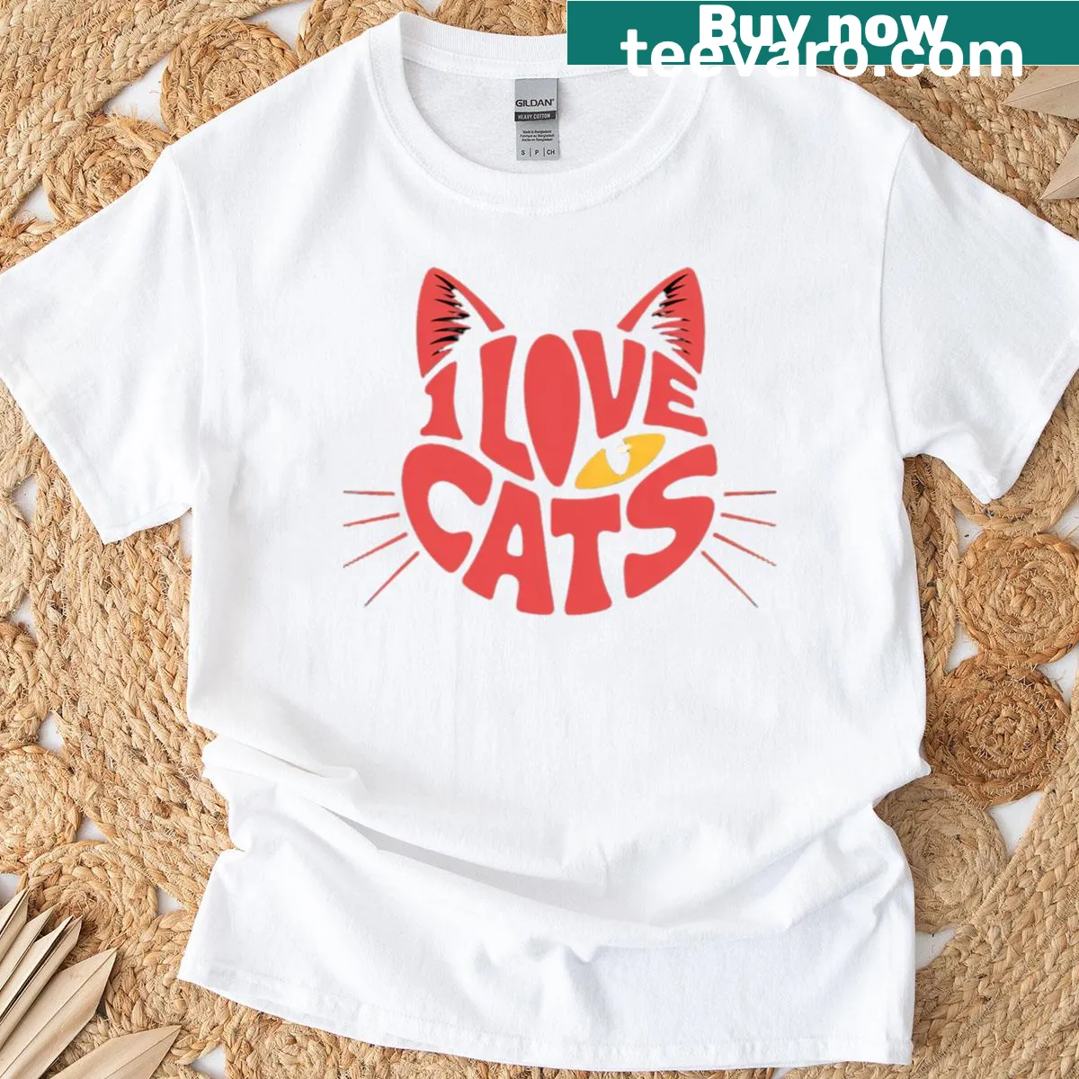 T-shirt with a stylish graphic design celebrating cat lovers — on a men's t-shirt